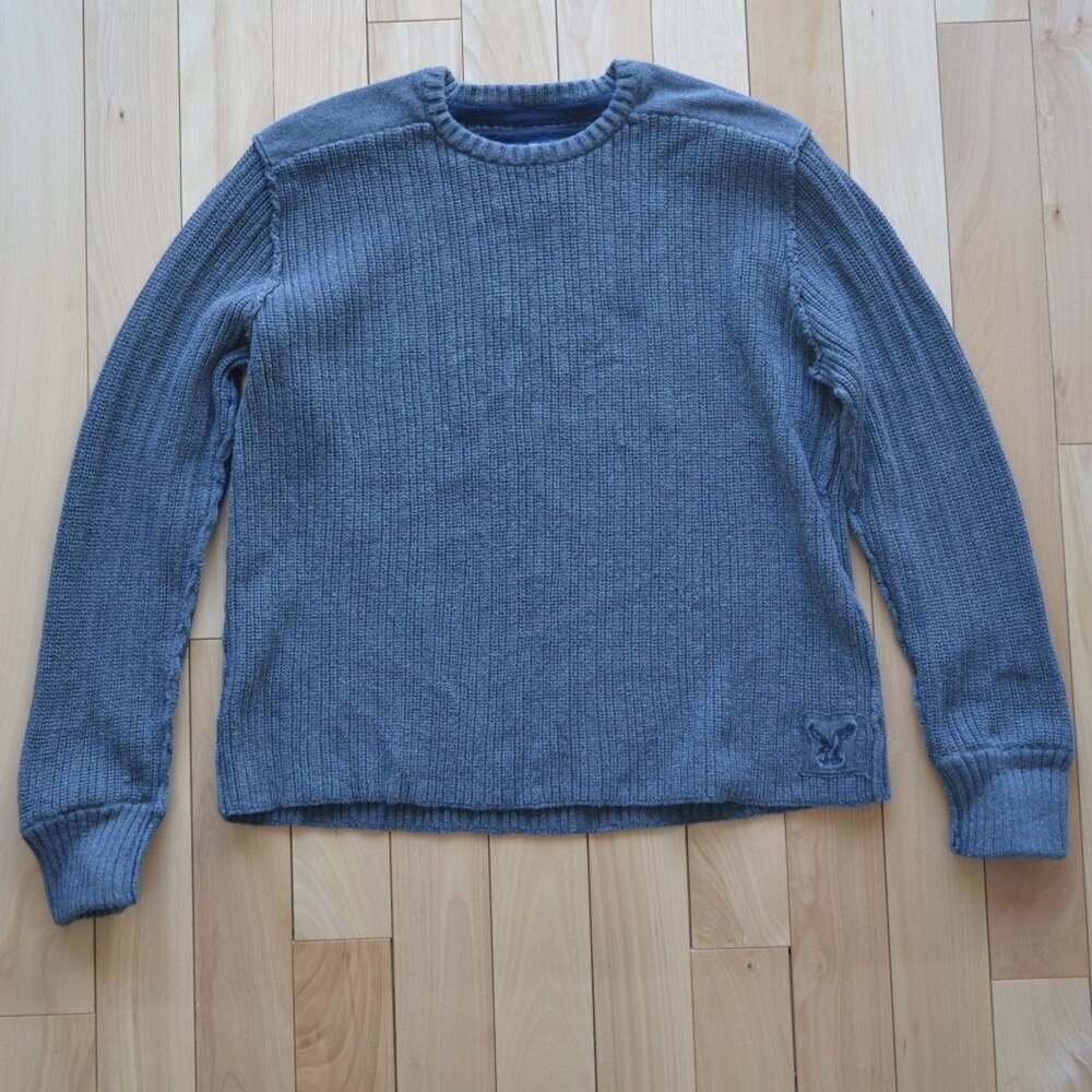American Eagle Sweater Gray Men's XL Knit